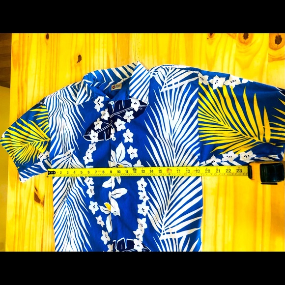 vintage MAU MAU  men's M medium  White Flower HAWAIIAN short sleeve shirt !! - Picture 8 of 11